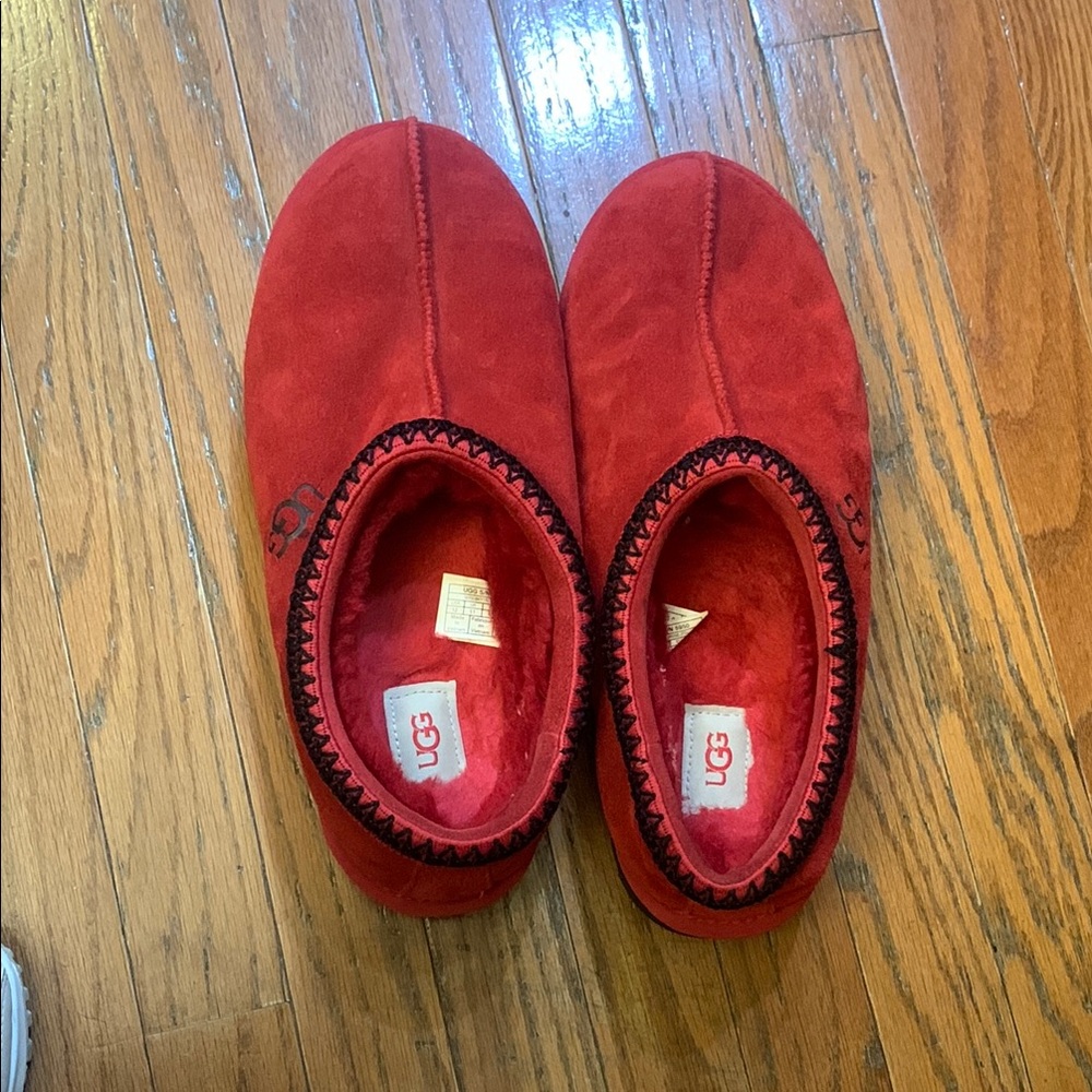 UGG Red Moccasin-Style Slippers